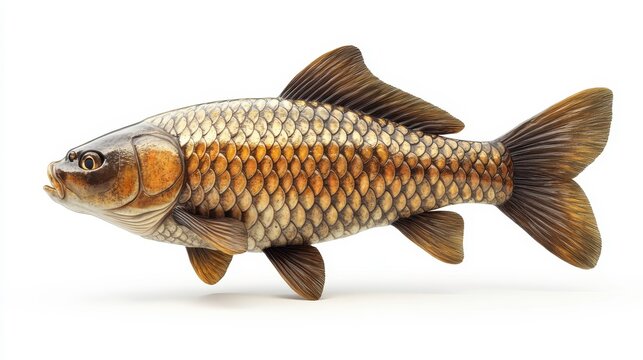 recommend clip art: Fish (carp) clipart, element, 3D illustration, realistic, isolated on white background