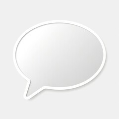 White speech bubble icon It rectangular shape curved speech bubb