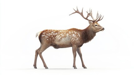 Obraz premium Deer clipart, element, 3D illustration, realistic, isolated on white background