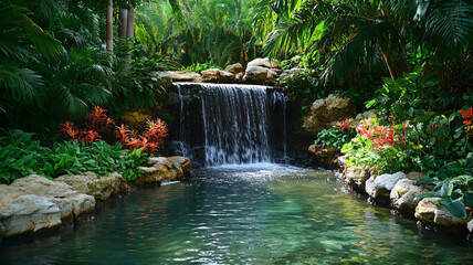 Naklejka premium waterfall in the forest