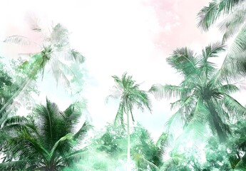 Watercolor Palm Trees