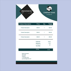 stylish blue business invoice template Design, modern business payment arrangement, and Business invoice form template. clean invoice template vector design. professional invoice  Art & Illustration