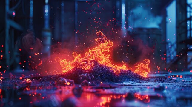 The rapid oxidation of a material the fuel in the exothermic chemical process of combustion leads to fire resulting in the release of heat light and various reaction products