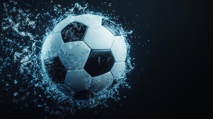 Fototapeta premium Blazing Soccer Ball in Hyper-realistic Cinematic Scene