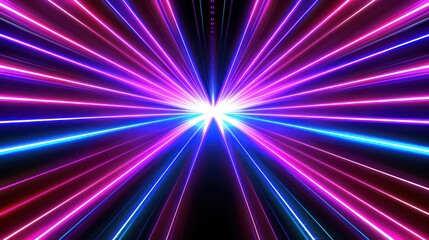 A vibrant explosion of colorful light rays emanating from a central point, creating a dynamic and energetic visual effect.