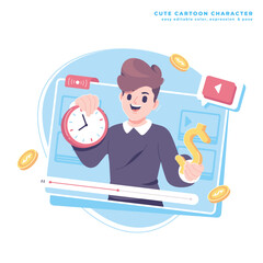 online business tutor character illustration design