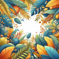 summer Background with Leaves. illustration bright background