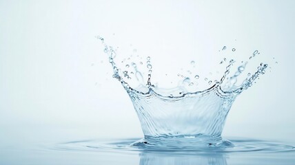 Dramatic water splash captured in slow motion with bright lighting, Water splash, dynamic, fluid energy