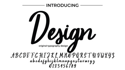 Design Font Stylish brush painted an uppercase vector letters, alphabet, typeface