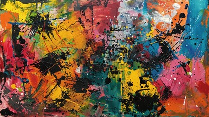 Fototapeta premium Abstract Colorful Acrylic Painting Texture Background