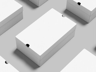 White Blank Cardboard Box Mockup Isolated 3D Rendering