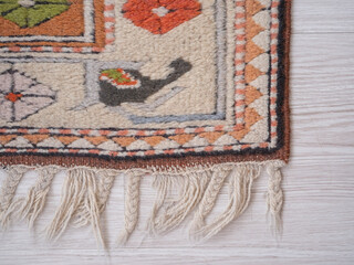an old rug on the floor