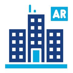 Naklejka premium Ar City icon vector image. Can be used for Augmented Reality.