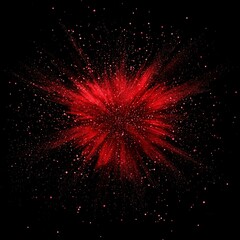Red explosion on black background