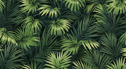 A Palm leaves seamless background in wallpaper style, with seamless pattern for graphic resources
