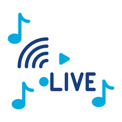 Live Music icon vector image. Can be used for Live Streaming.