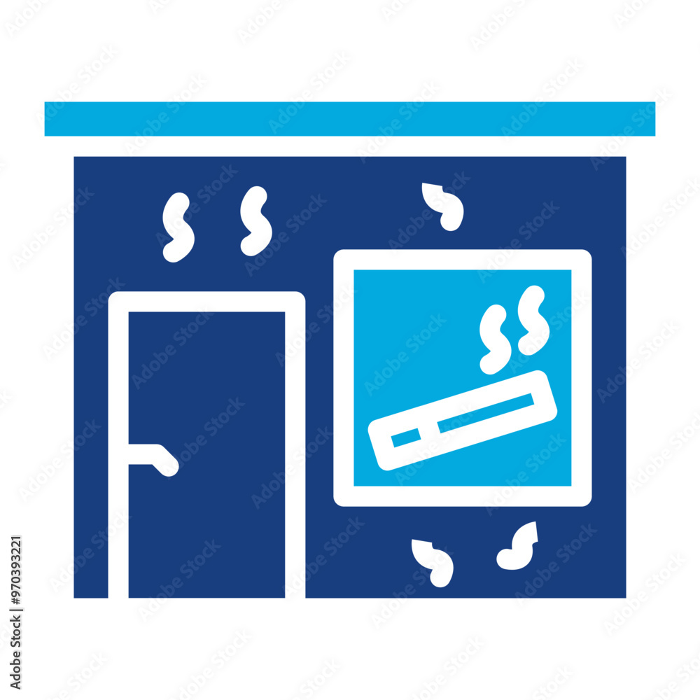 Sticker Smoke Filled Room icon vector image. Can be used for Politics.