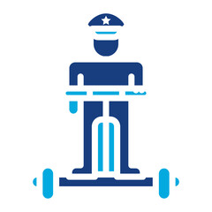 Police Officer On Self Balancing Transporter icon vector image. Can be used for Personal Transportation.