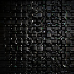 Fototapeta premium Abstract background with black squares and glowing lights. 3d render illustration