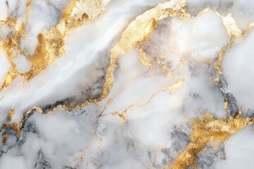 White and gold marble texture, ai