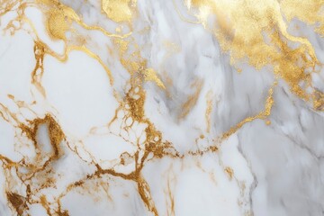 White and gold marble texture, ai
