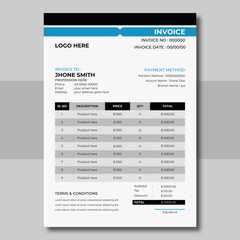 Corporate business Invoice design template.