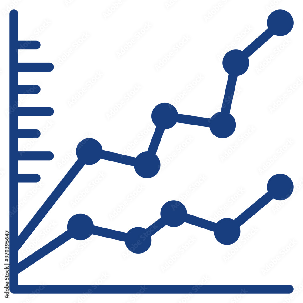 Poster line chart icon vector image. can be used for business performance.