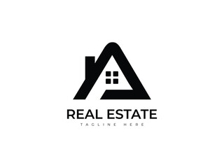 Real Estate Logo Design. Construction Architecture Building Logo Design Template