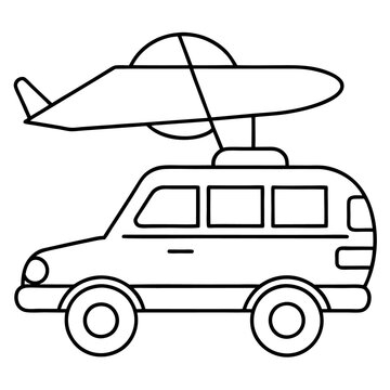 recommend clip art: airborne vehicle outline coloring book page line art drawing
