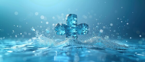 Abstract medical background with blue color and white nurse symbol, vector illustration design template for health care concept or technology banner, magazine cover. Vector illustration on a light blu