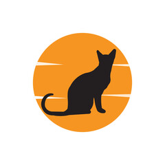cat vector, silhouette of cat