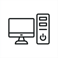 Computer stationery icon vector basic design simple and modern concept