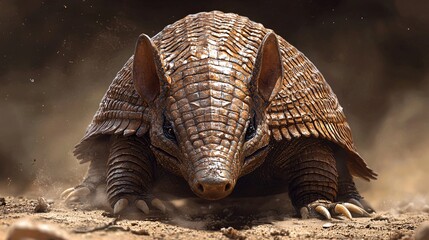 Fototapeta premium Armadillo Peering into Camera