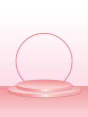 pink podium background for product presentation vector illustration