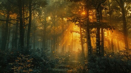 Foreboding forest beneath a looming hailstorm