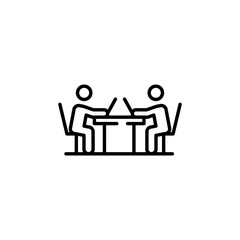 Business meeting icon. Simple business meeting icon for social media, app, and web design. Vector illustration