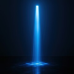 Blue light beam on dark background