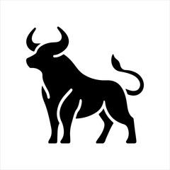 Black bull icon silhouette vector illustration design on white background.