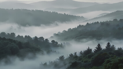 Fototapeta premium Abstract background of fog swirling in the air, blending with soft pastel colors like lavender, mint green, and sky blue