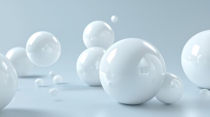 Elegant Glossy Spheres in Minimalist Monochrome Arrangement