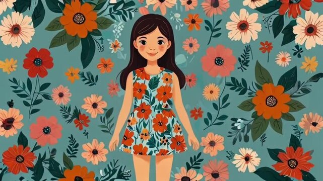 girl with flowers