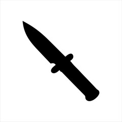 Black military knife silhouette vector illustration design on white background.