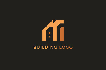 Modern Building Logo. Simple elegant minimalistic branding.
