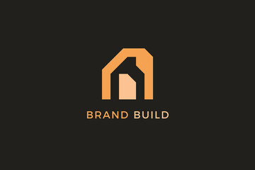 Modern Brand Build Logo. Simple elegant minimalistic branding.
