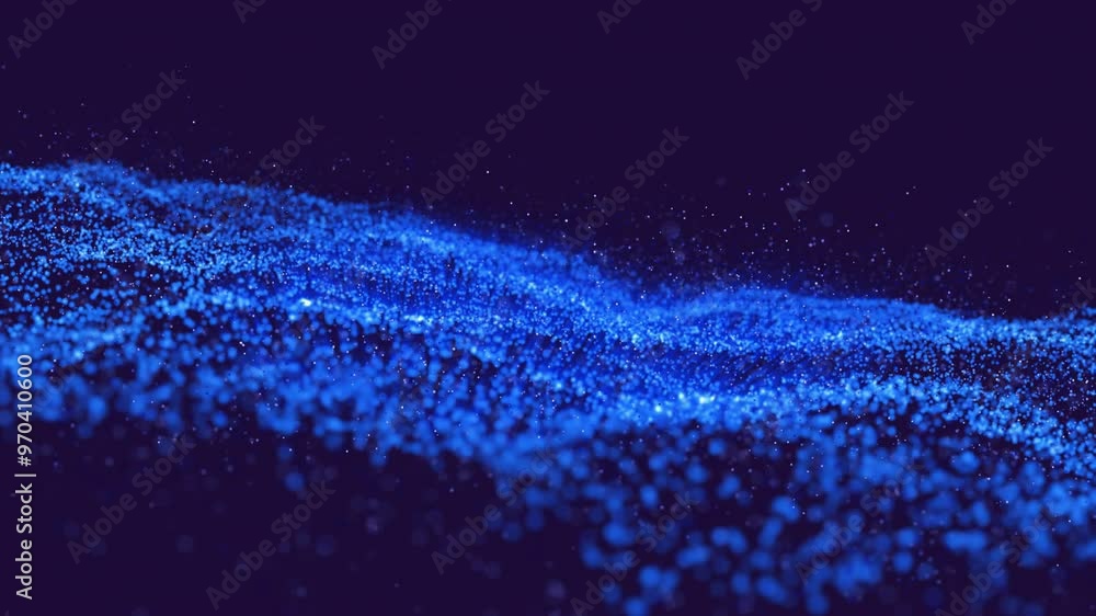 Poster animation of glowing mesh of network of connections over dark background