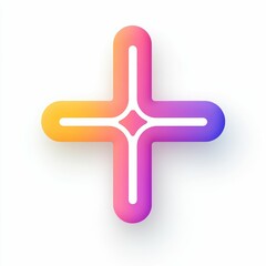 Obraz premium A vibrant plus sign icon features a smooth gradient of colors, ideal for enhancing user experience in digital applications and interface design