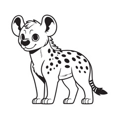 Fototapeta premium Line art of hyena cartoon vector