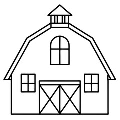 barn outline coloring book page line art drawing