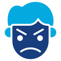 Grumpy icon vector image. Can be used for Human Emotions.