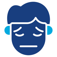 Pensive icon vector image. Can be used for Human Emotions.